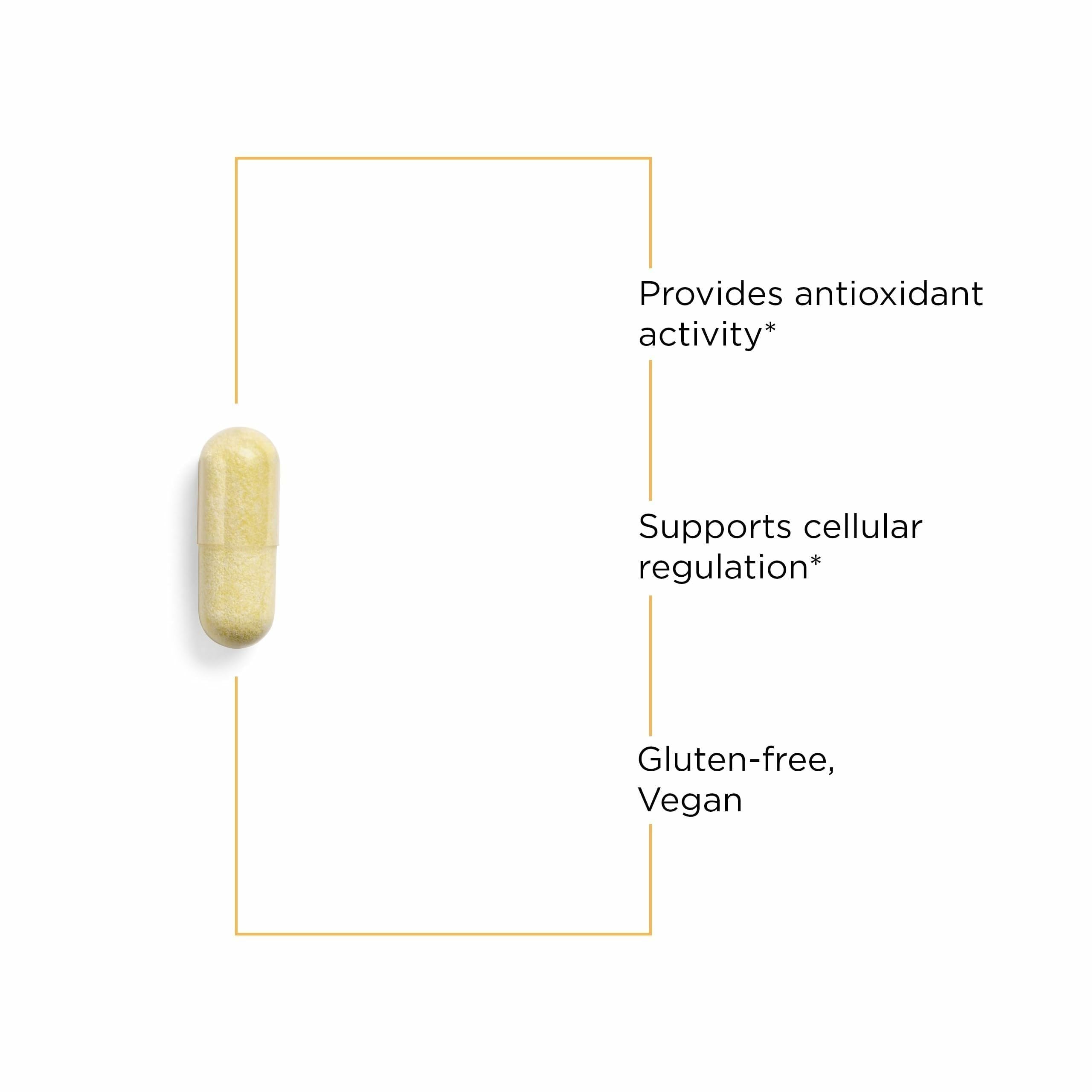 Integrative Therapeutics Alpha-Glycosyl Isoquercitrin bottle pour shows convenient daily serving.