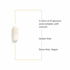 Integrative Therapeutics Calcium D-Glucarate dosage spoon illustrating easy daily serving size.