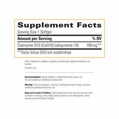 CoQ10 100 mg softgels close-up highlighting easy daily use