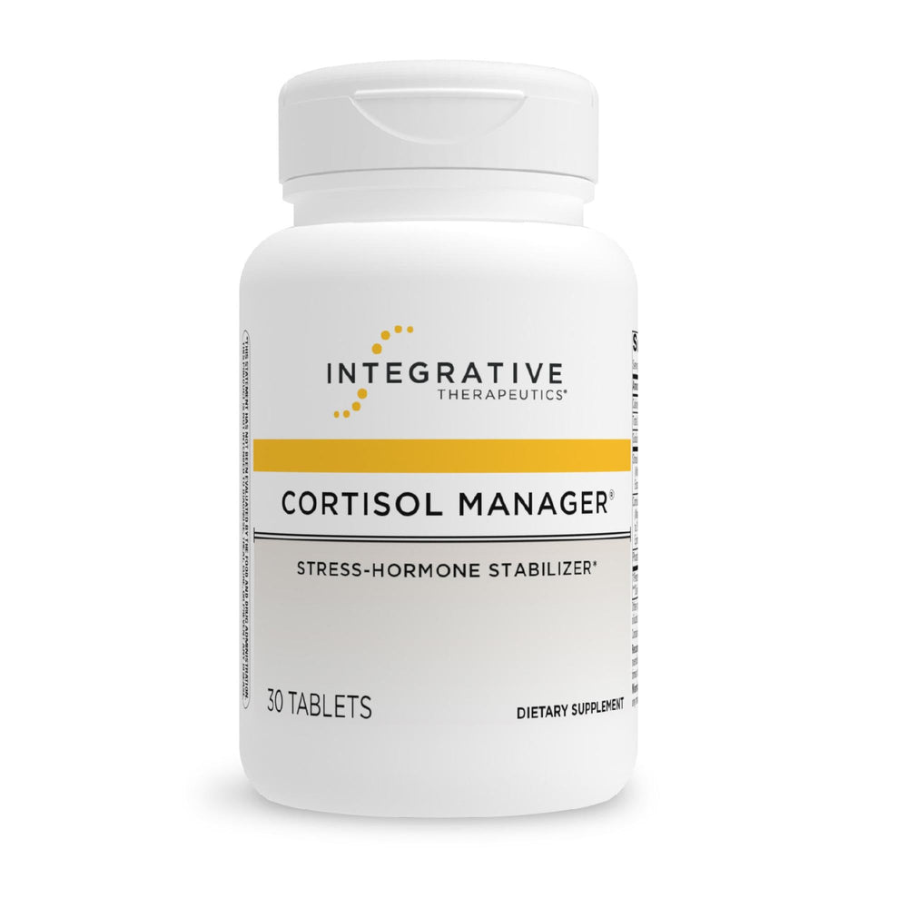 Integrative Therapeutics Cortisol Manager bottle front promotes calm support