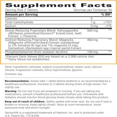 Integrative Therapeutics Cortisol Manager bottle label close-up highlights calm.