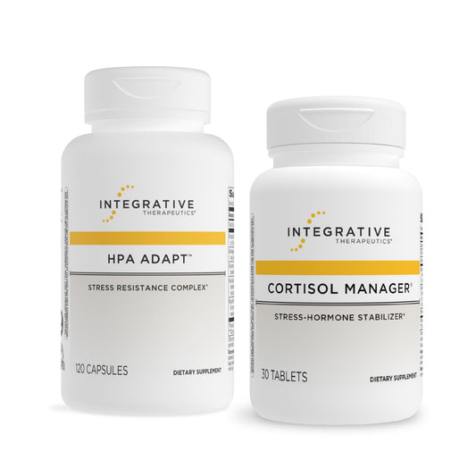 Integrative Therapeutics Cortisol Manager bottle promoting calm support