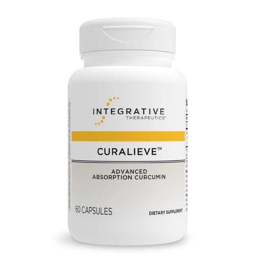 Integrative Therapeutics Curalieve bottle with capsules for daily antioxidant support.