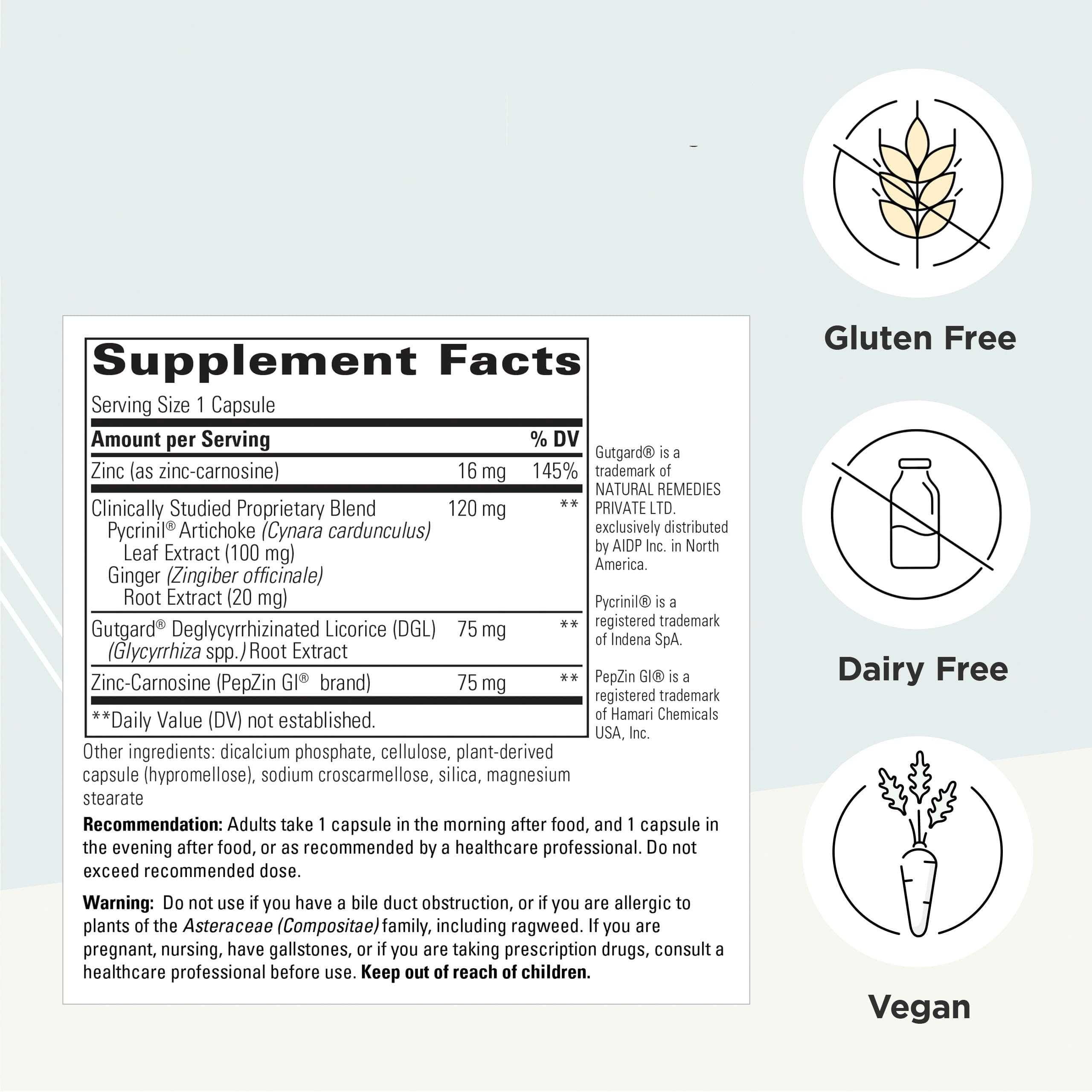 Capsules close-up of Integrative Therapeutics Heartburn Advantage, 60 capsules