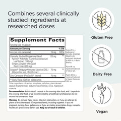 Label shot of Integrative Therapeutics Heartburn Advantage emphasizing gluten-free and dairy-free claims
