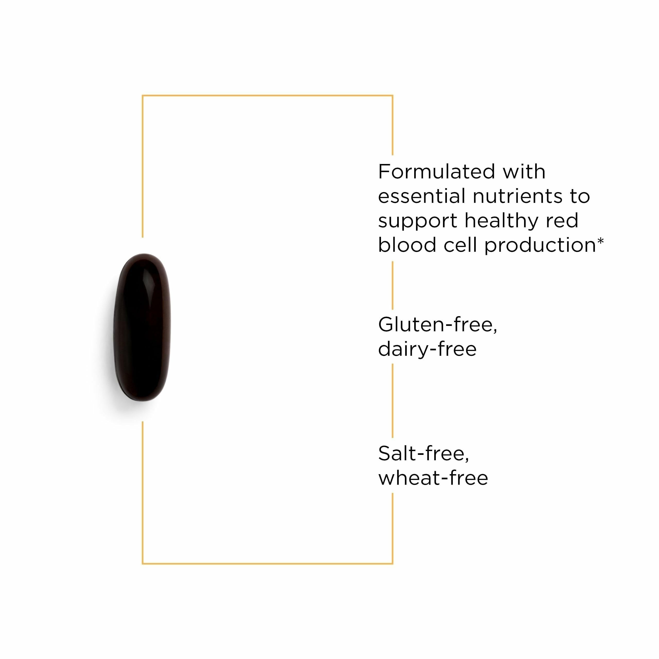 Integrative Therapeutics Iron Complex ingredient panel highlighting vitamins C and B12