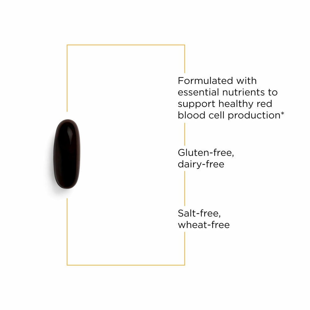 Integrative Therapeutics Iron Complex ingredient panel highlighting vitamins C and B12