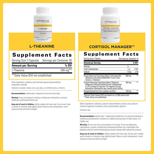 Integrative Therapeutics L-Theanine bottle promoting relaxed focus during the day