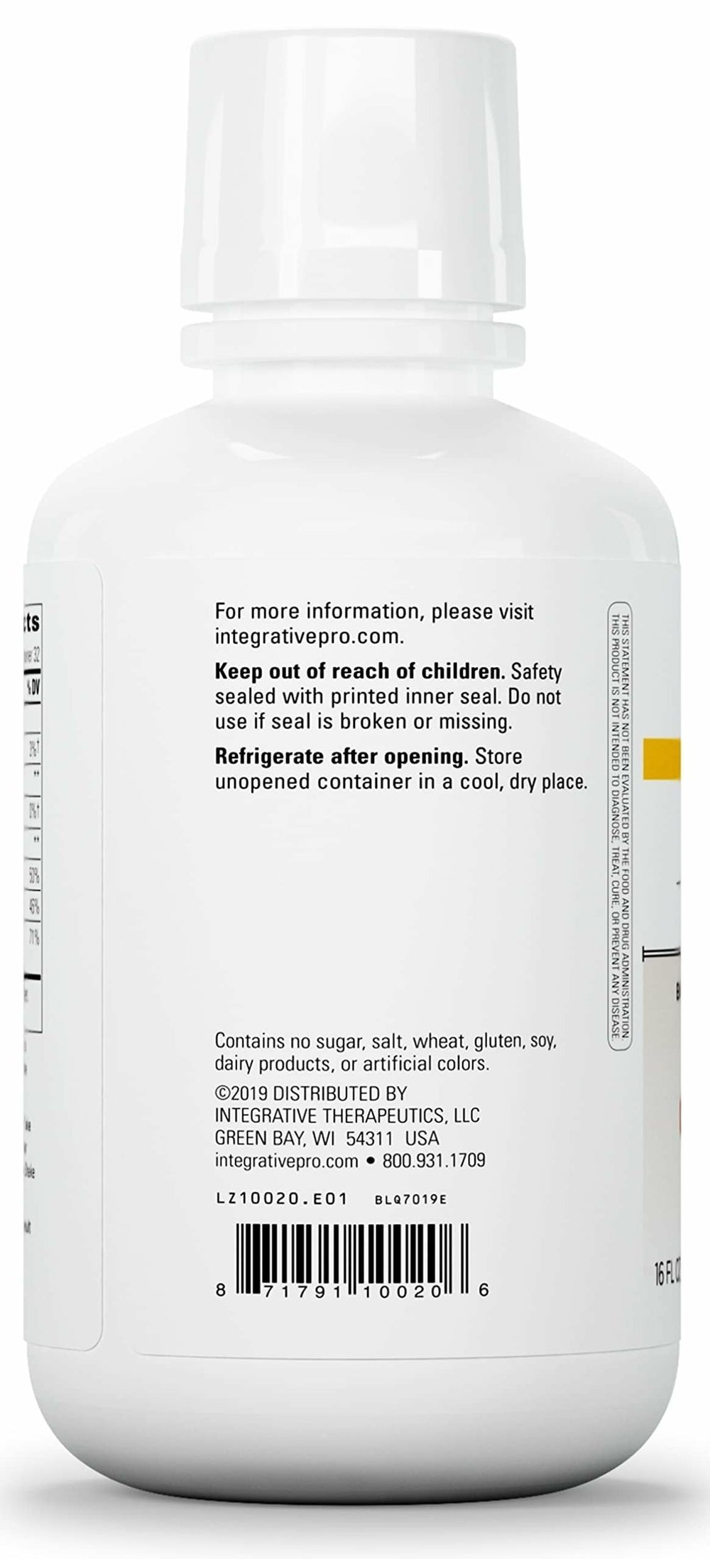 Integrative Therapeutics liquid calcium magnesium being poured into a glass for easy use