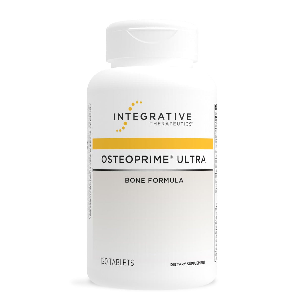 Integrative Therapeutics OsteoPrime Ultra bottle on shelf for daily bone health support.