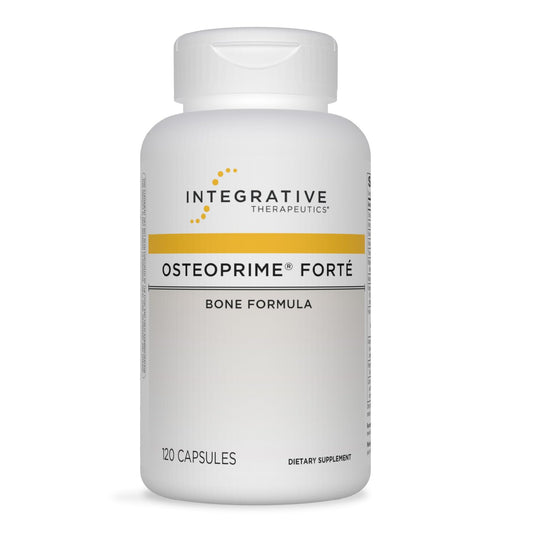 Integrative Therapeutics Osteoprime Forte bottle front highlighting dairy-free bone health.