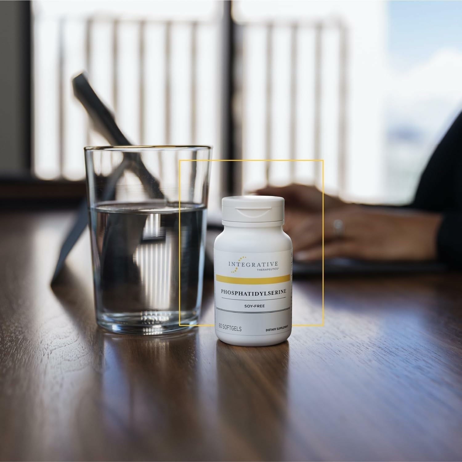 Integrative Therapeutics Phosphatidylserine packaging-open reveals softgels stack.