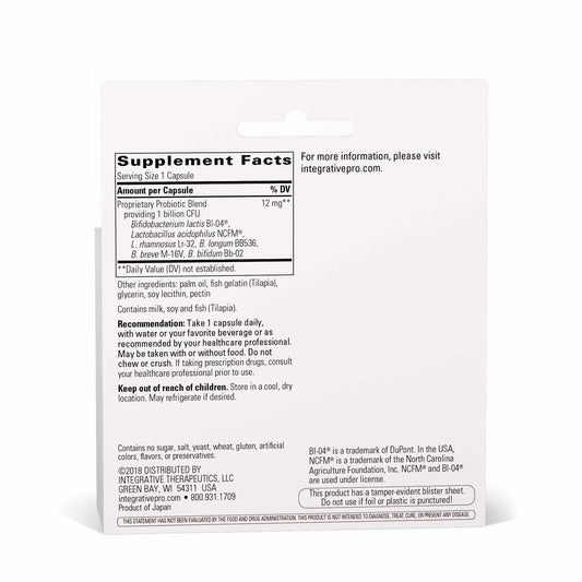 Close-up of Pro-Flora Concentrate capsules highlighting probiotic delivery to the gut.