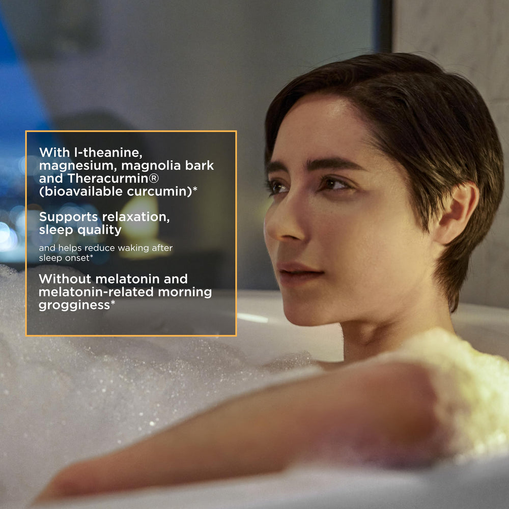 Theracurmin bioavailable curcumin included in Pro-Som formula for evening comfort.