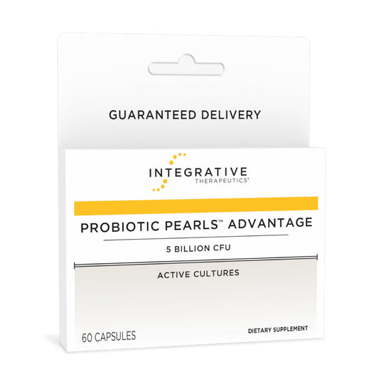 Integrative Therapeutics Probiotic Pearls Advantage bottle for daily gut support.