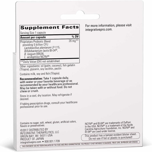 Integrative Therapeutics Probiotic Pearls Advantage pour demonstrates convenient daily dosing.
