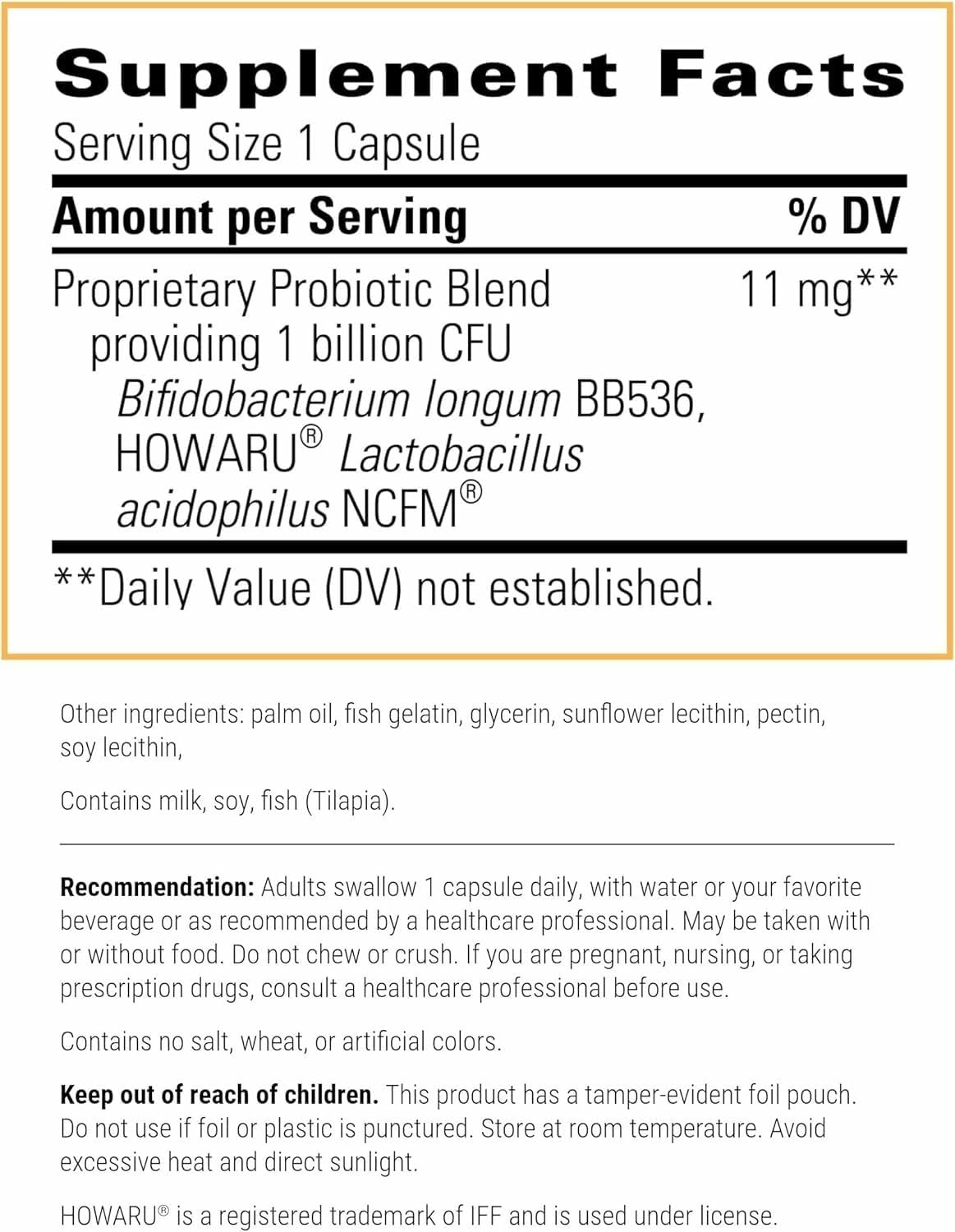 Integrative Therapeutics Probiotic Pearls capsules closeup highlighting easy-to-take capsules.