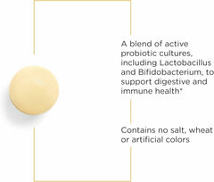 Integrative Therapeutics Probiotic Pearls label detail emphasizing soy-free and allergen information.