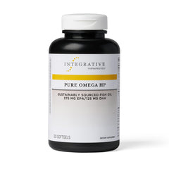 Integrative Therapeutics Pure Omega HP bottle with clear label and health context