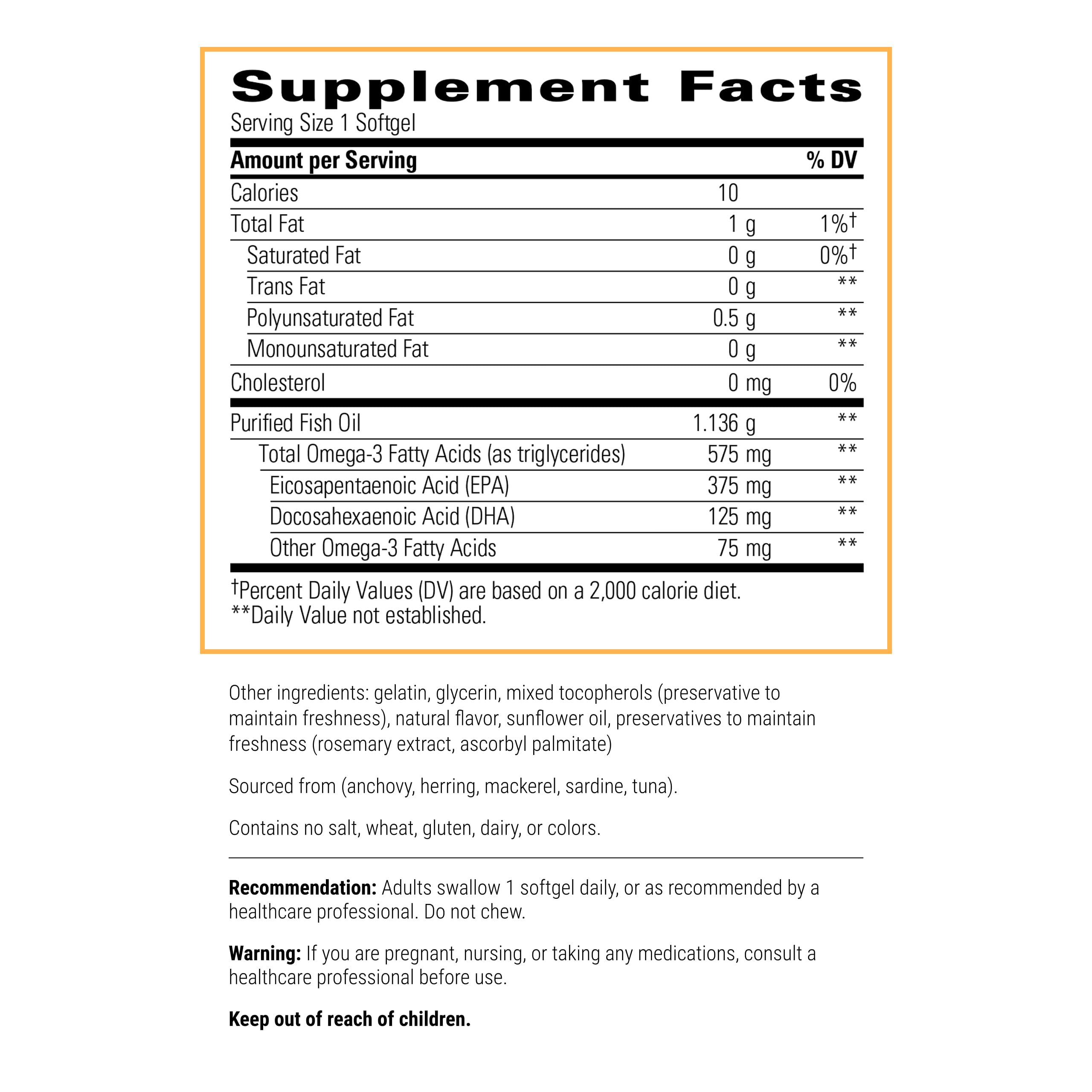 Integrative Therapeutics Pure Omega HP capsules for daily omega-3 support