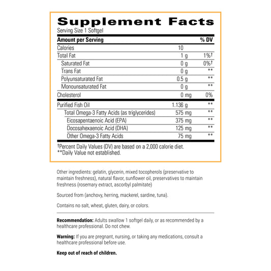Integrative Therapeutics Pure Omega HP capsules for daily omega-3 support