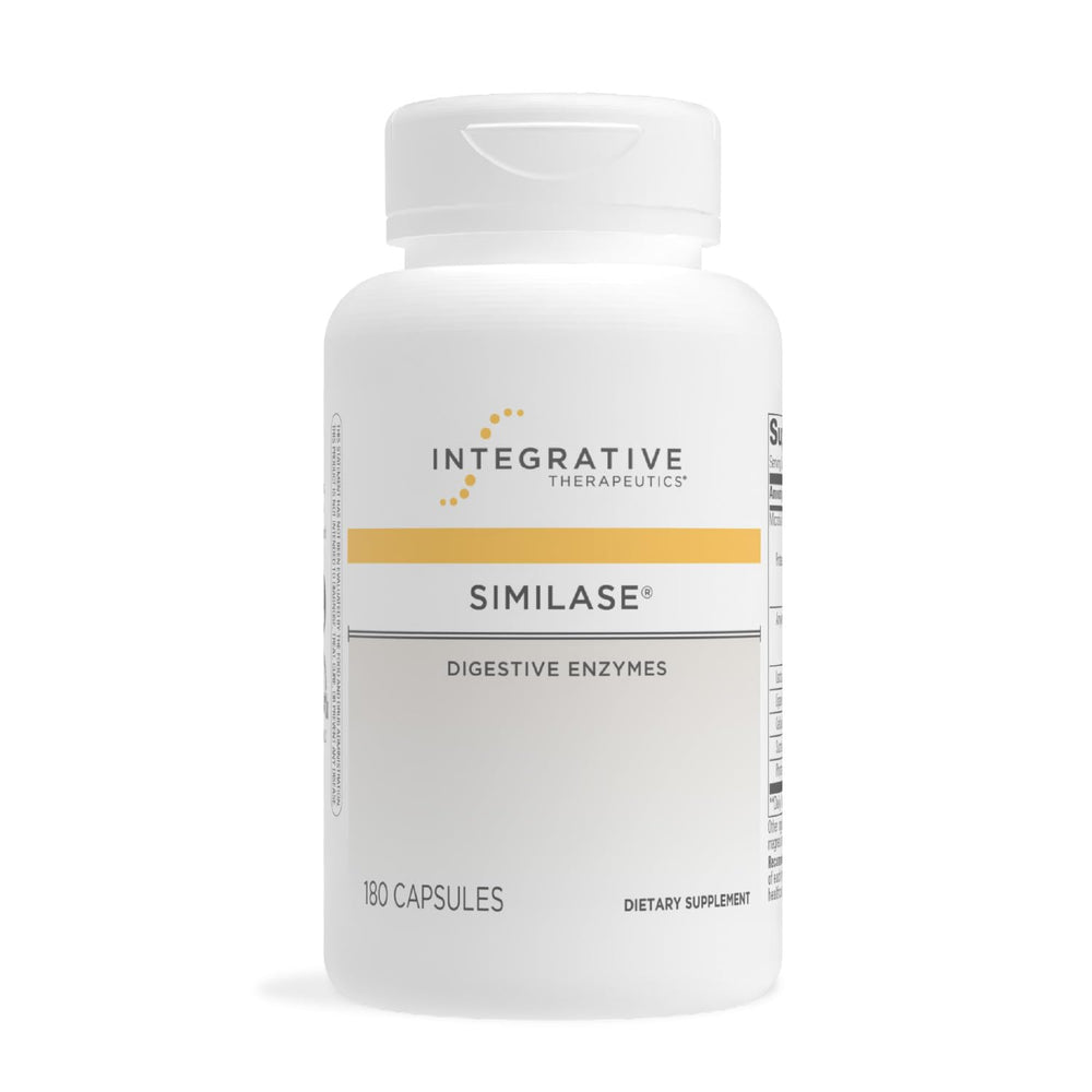 Integrative Therapeutics Similase bottle front, dairy-free digestion support for adults.