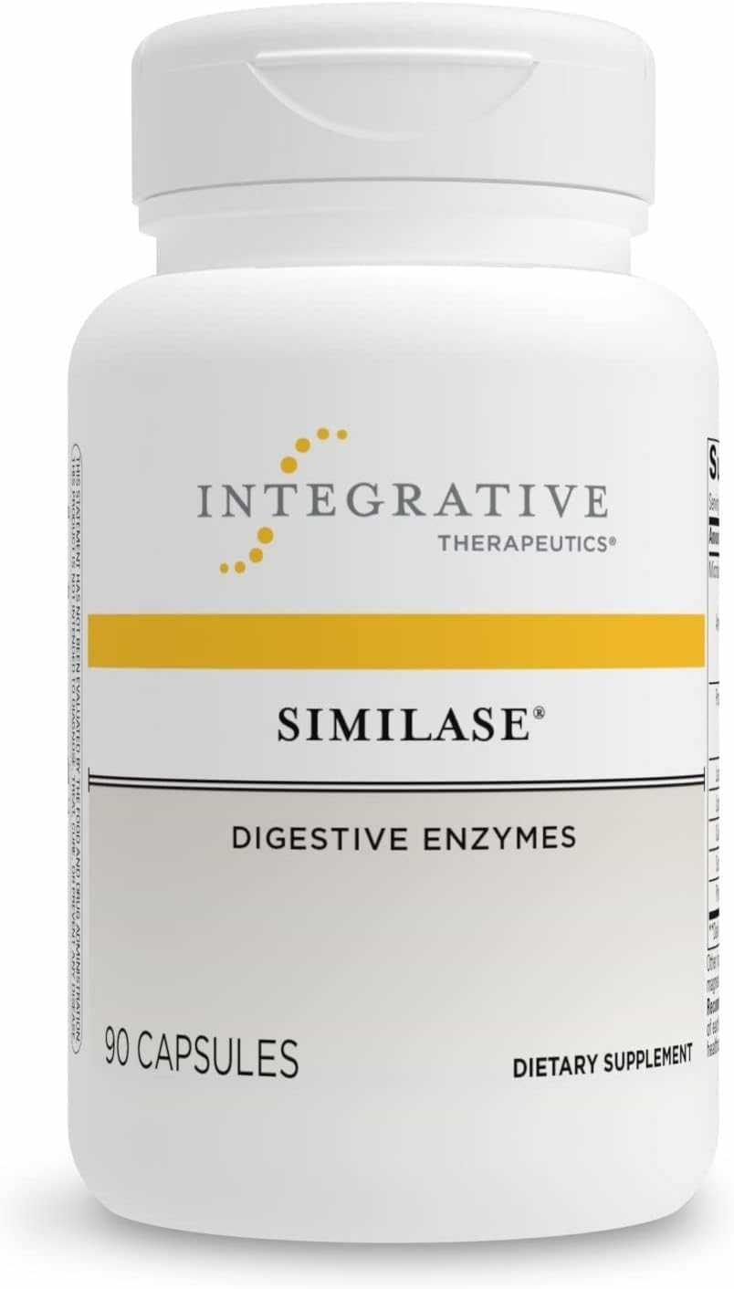 Integrative Therapeutics Similase bottle front view highlighting dairy-free enzyme support