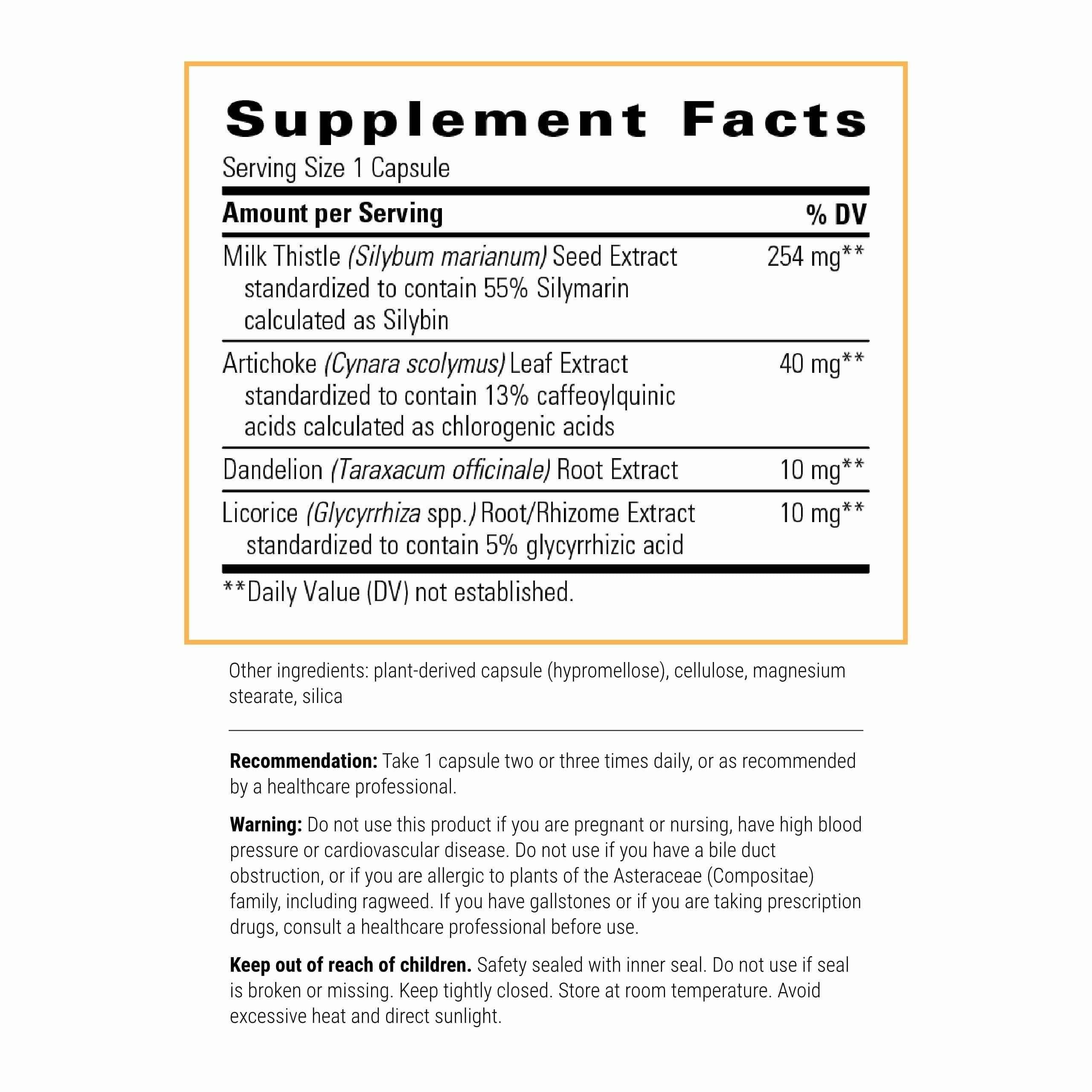 Integrative Therapeutics Super Milk Thistle X bottle side label shows gluten-free claim.