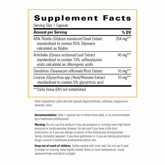 Integrative Therapeutics Super Milk Thistle X bottle side label shows gluten-free claim.