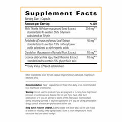 Integrative Therapeutics Super Milk Thistle X bottle side label shows gluten-free claim.