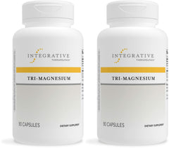 Integrative Therapeutics Tri-Magnesium bottle front view highlighting energy metabolism support