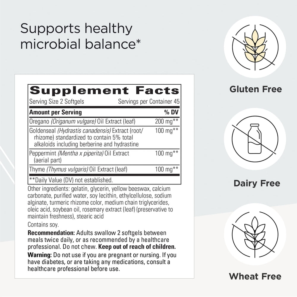 Herbal blend with oregano in Integrative Therapeutics Y Formula