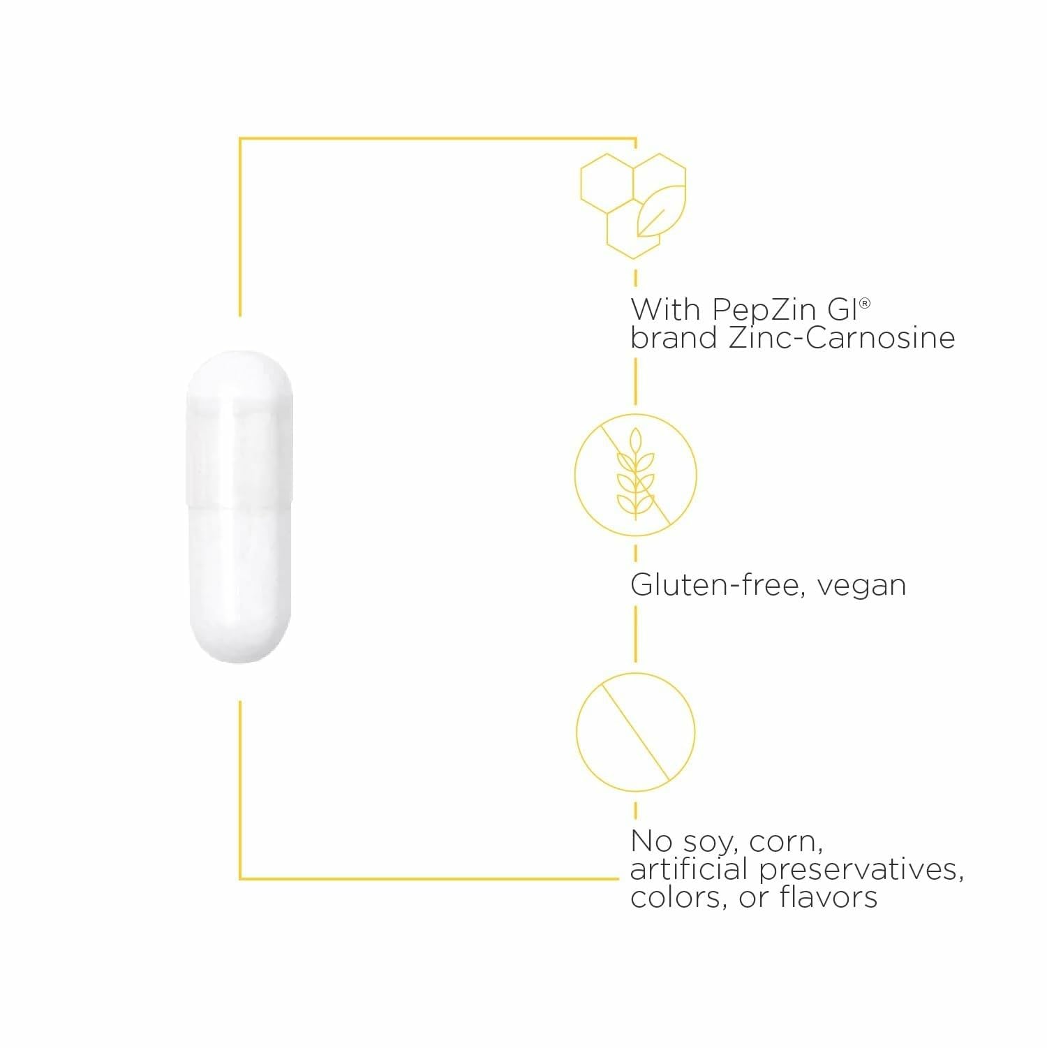Integrative Therapeutics Zinc-Carnosine capsules laid out for convenient daily digestive routine