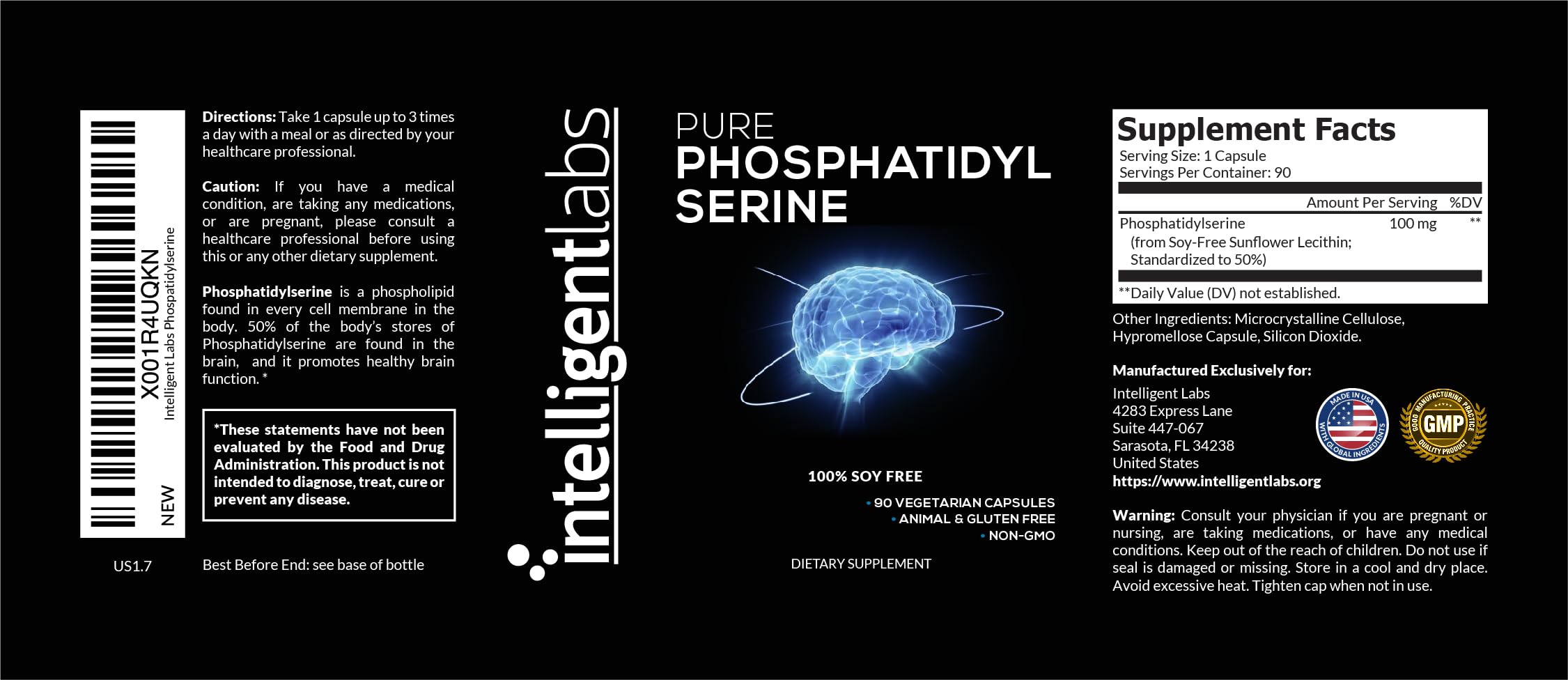 Daily use capsule bottle promotes routine study focus and memory support potential.