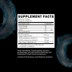 Intelligent Labs Triglyceride Omega-3 bottle label close-up reveals EPA and DHA amounts.