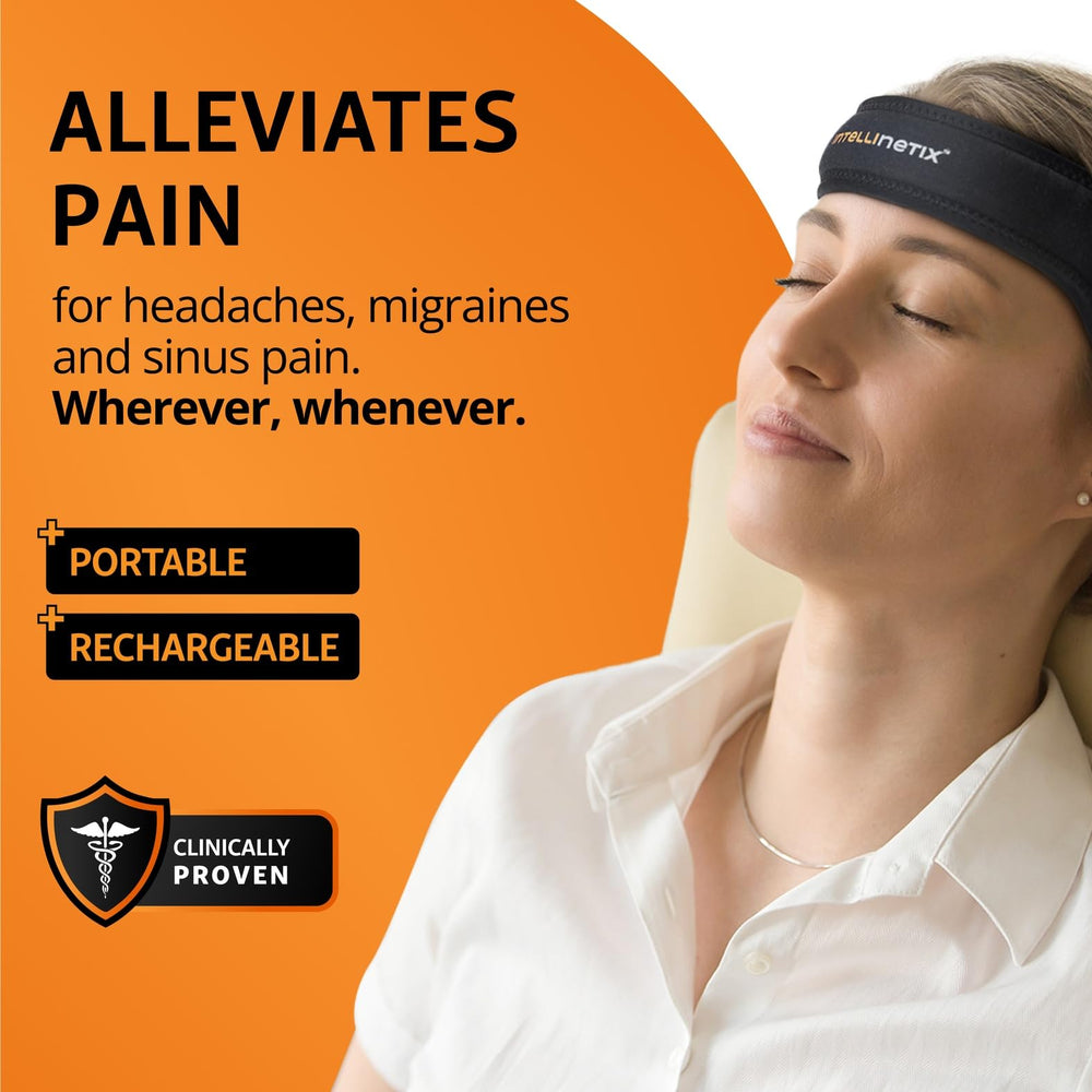 intellinetix Headache Band delivers vibration therapy for sinus relief in a compact wearable