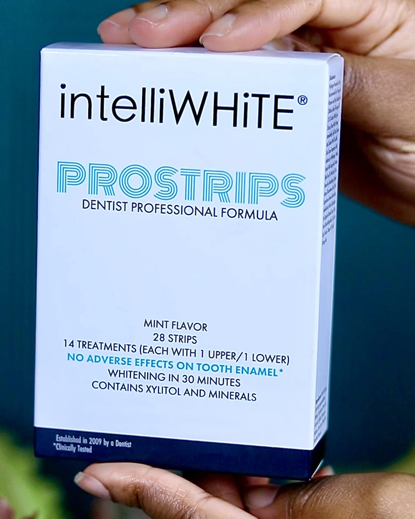 Intelliwhite ProStrips dentist-developed logo signals professional backing
