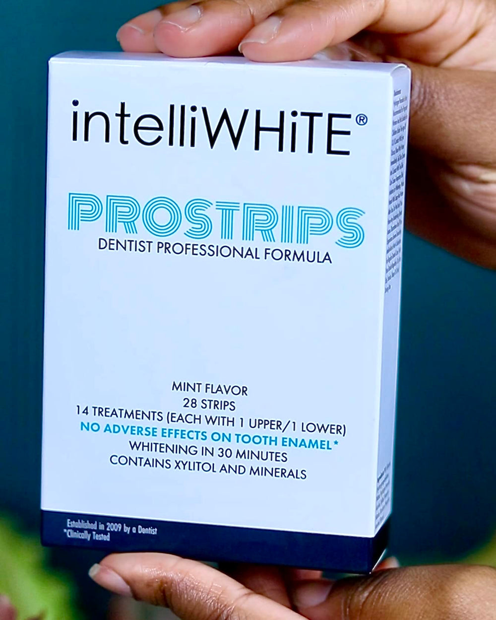 Intelliwhite ProStrips dentist-developed logo signals professional backing
