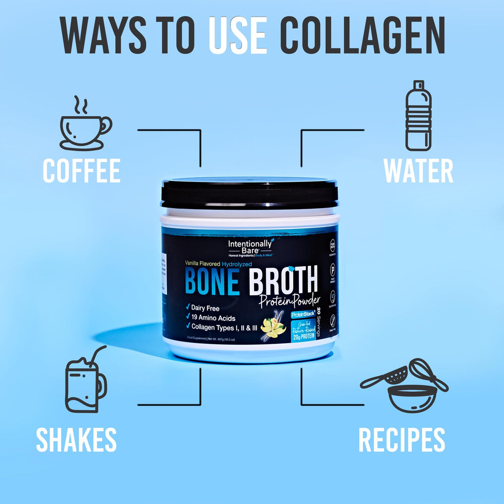 Organic label and collagen types close-up