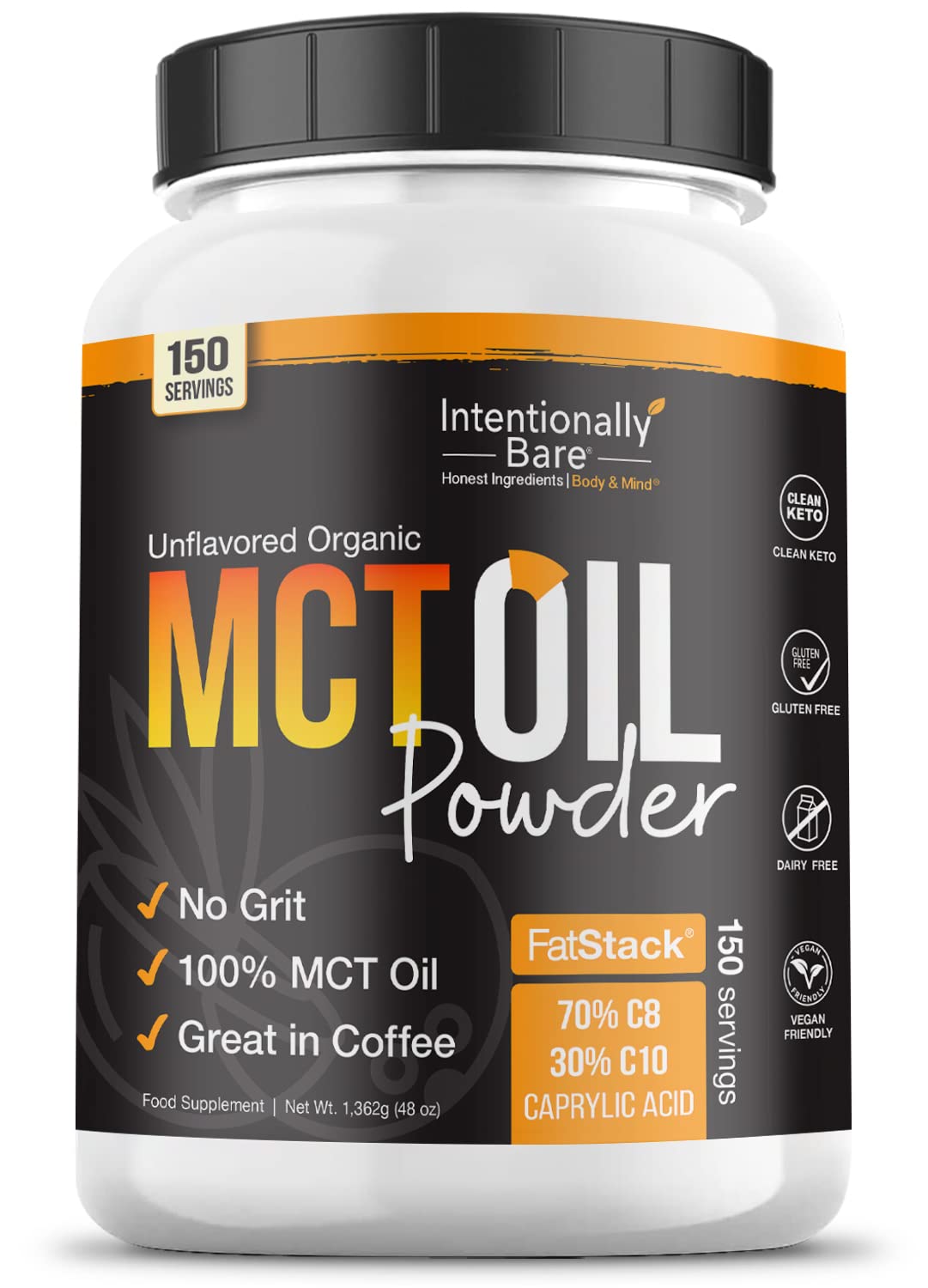 Intentionally Bare MCT Oil Powder bottle ready for daily energy routines