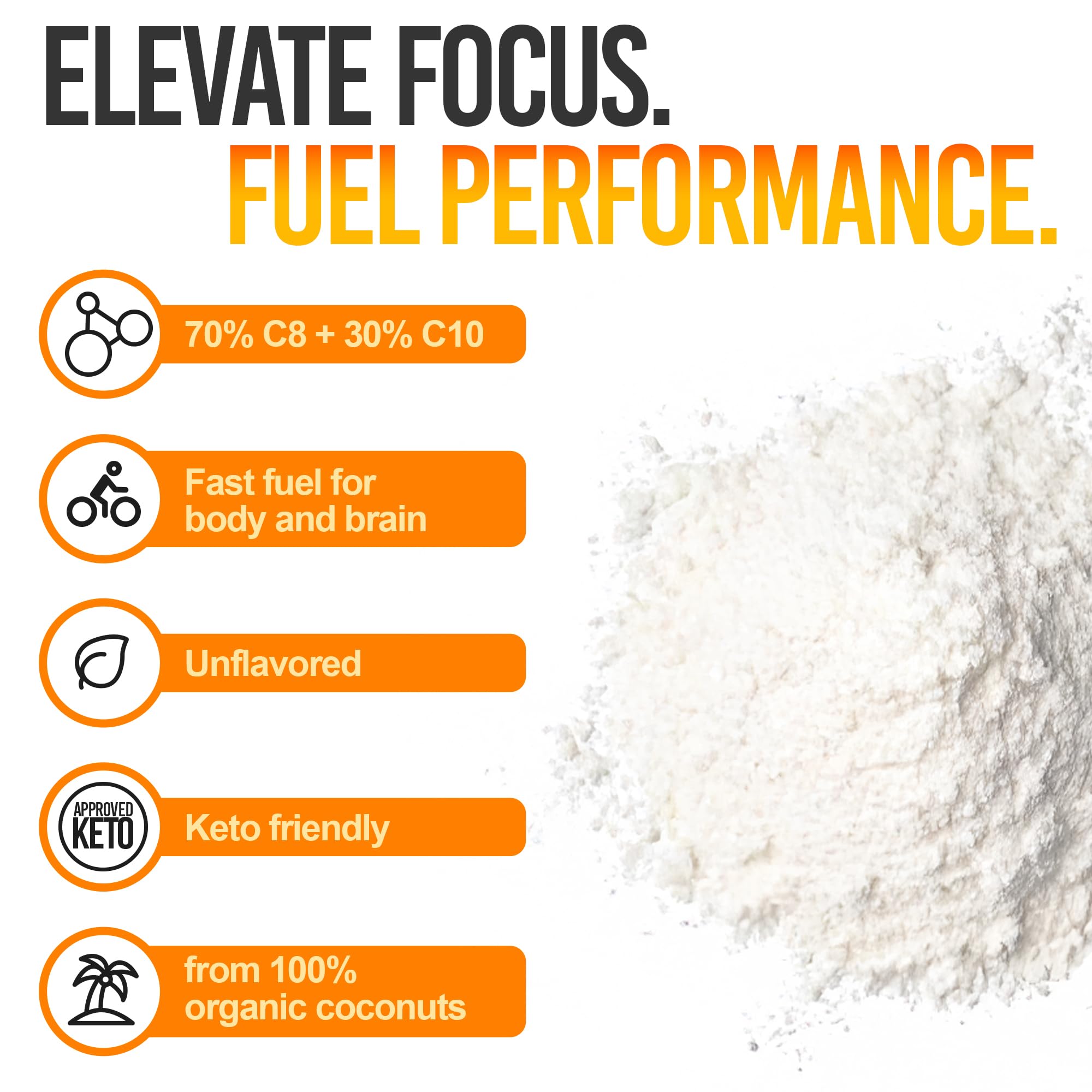 Intentionally Bare MCT Powder bottle front highlights coconut-derived MCT blend.