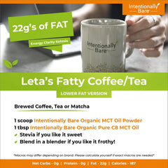 Intentionally Bare MCT Powder measuring scoop demonstrates precise daily serving.