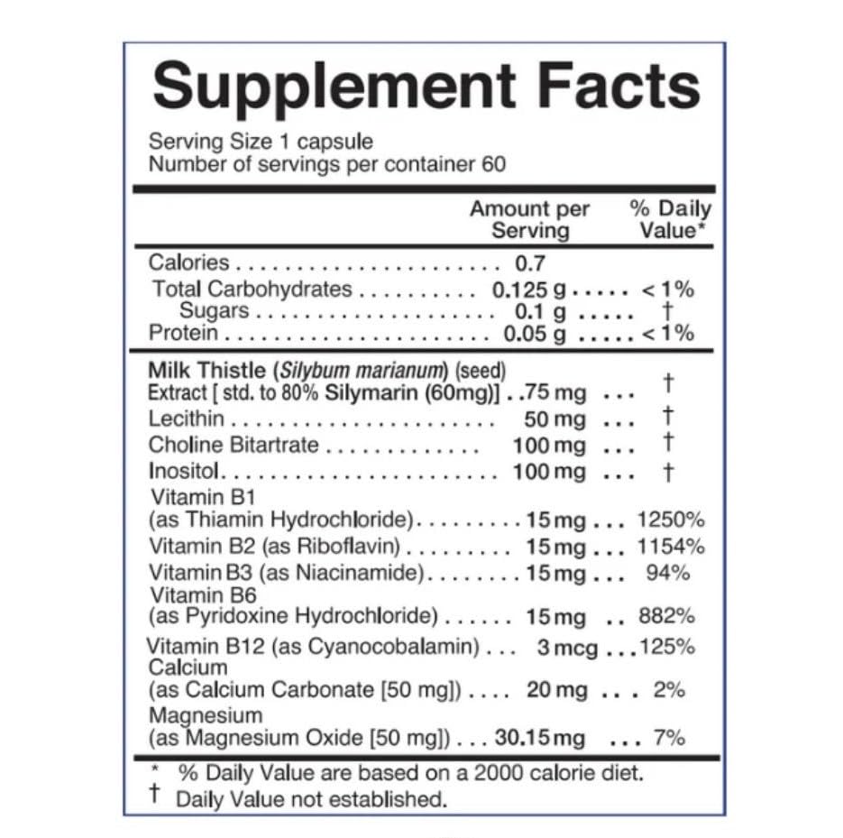 Interfarma Hepasil B-Complex with milk thistle visual highlighting antioxidant support.