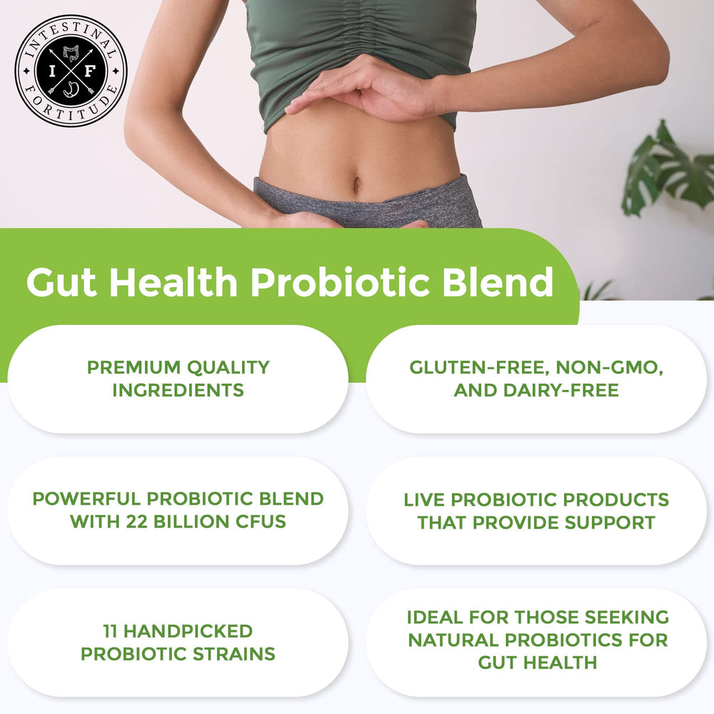Intestinal Fortitude PRO-B11 ingredients panel with handpicked probiotic strains.