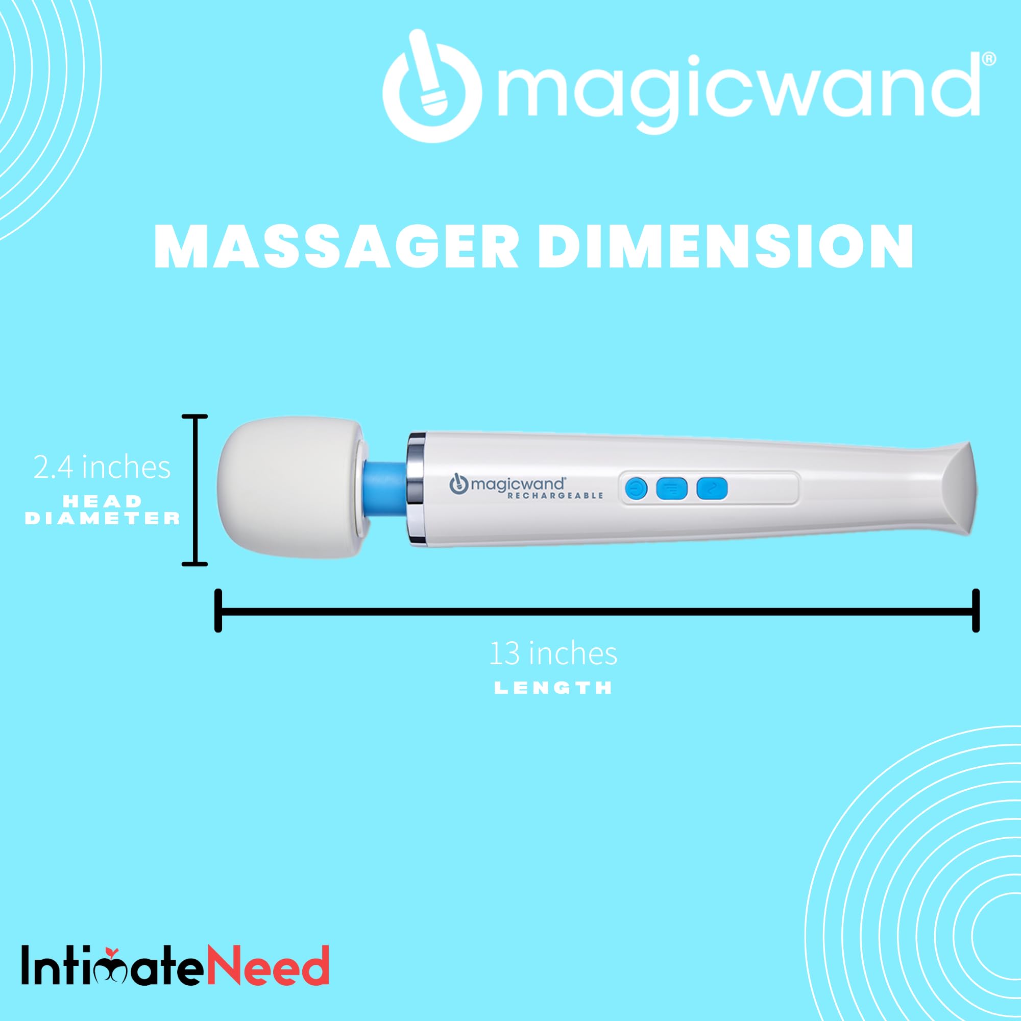 IntimateNeed Hitachi Magic Wand control knob with four speeds for adjustable intensity.