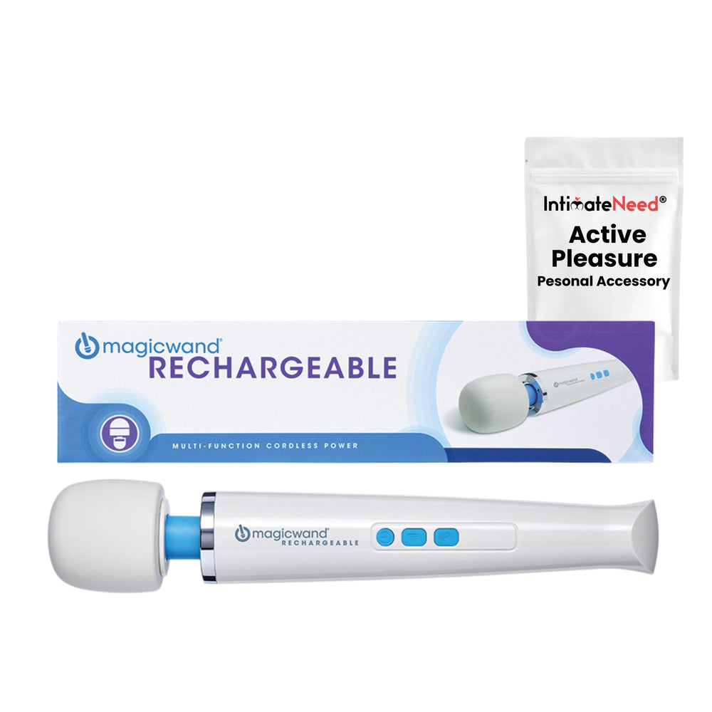IntimateNeed Hitachi Magic Wand head close-up for targeted stimulation and power.