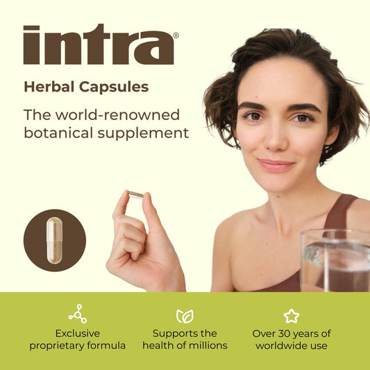 Close-up of Intra Lifestyles Capsules bottle ready for daily use