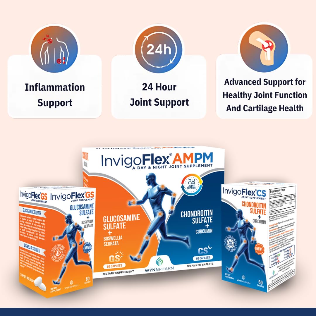 INVIGOFLEX chondroitin-evening-dose bottle illustrating nighttime joint support