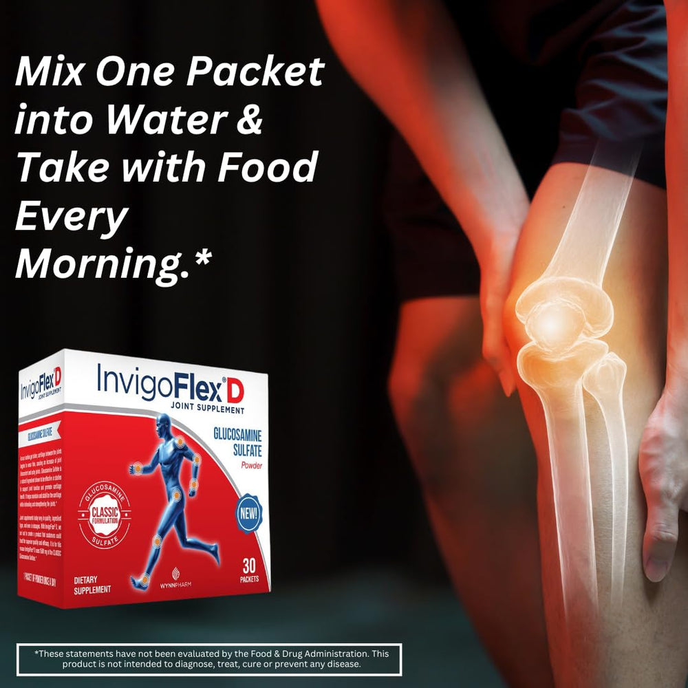 InvigoFlex scoop included with packets facilitates accurate measurements for consistent use.