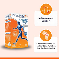 INVIGOFLEX GS bottle side-label highlights shellfish-free formula
